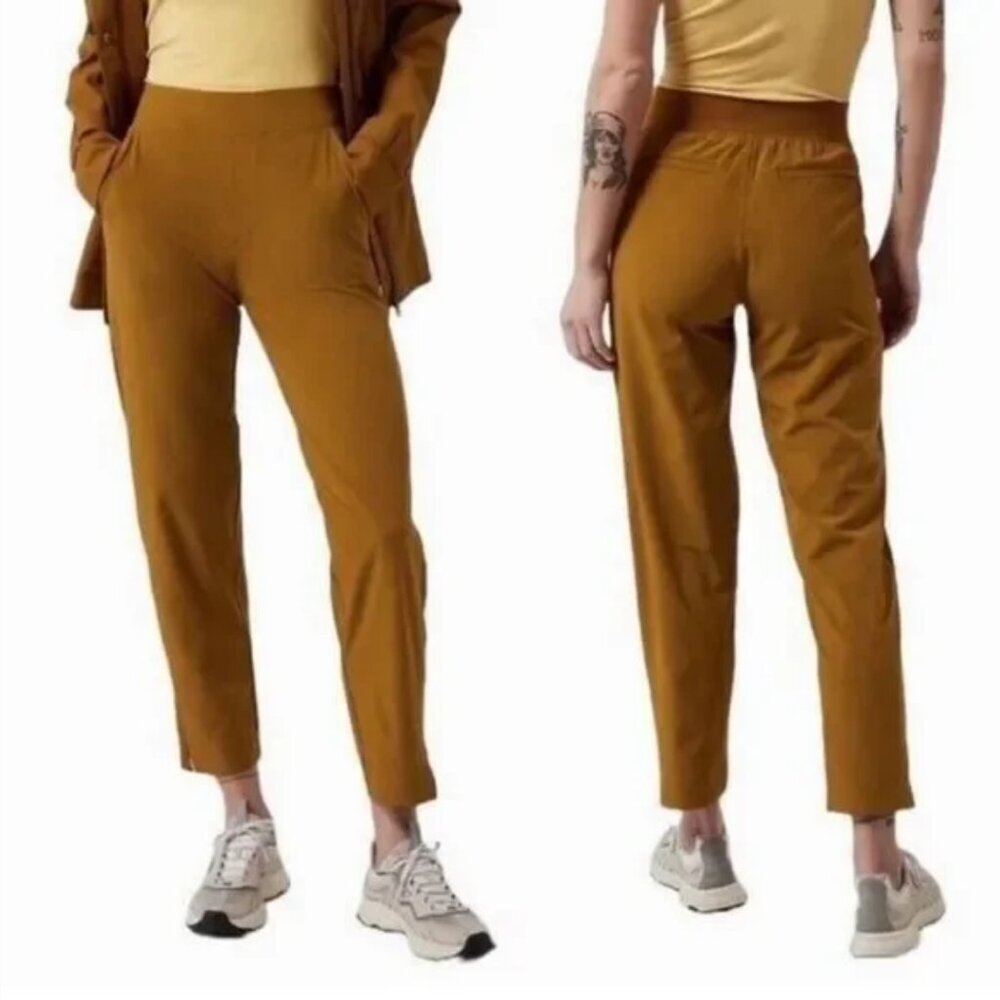 Athleta Brooklyn Ankle Pant Brass Yellow Athletic Lightweight (Size 12 Tall)‎